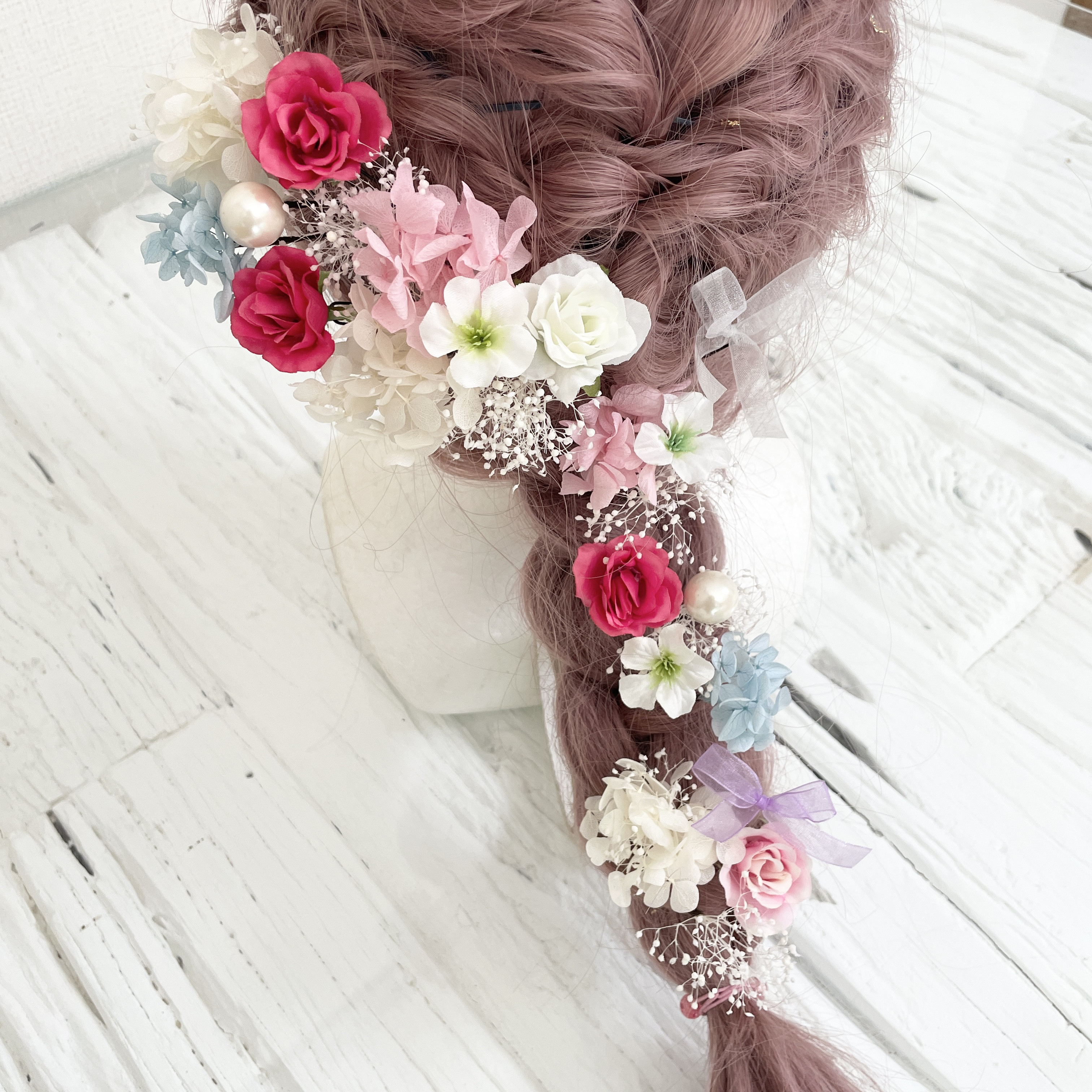 プリンセスカラー　髪飾り　ヘッドドレス　ラプンツェル