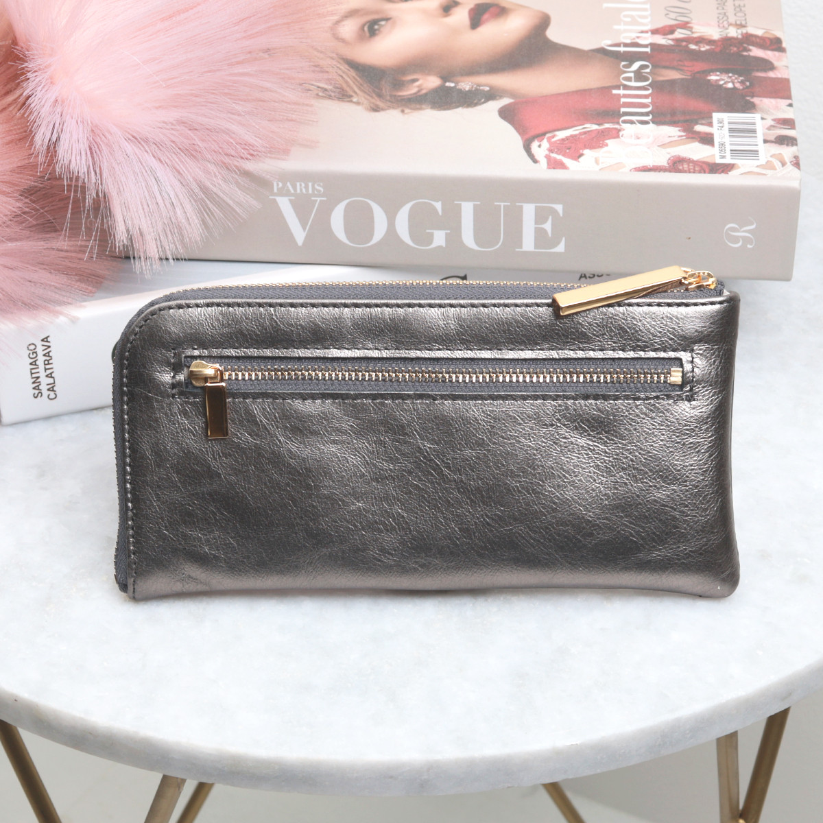 【ミラーメタリック/ニッコリL字長財布】思わずニッコリ笑顔になってしまう/薄マチ軽量のモンスターL字財布/L字長財布