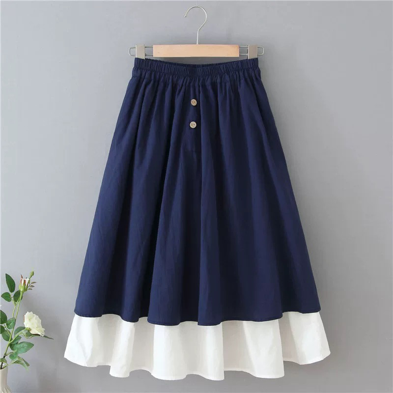 裏地付き ギャザースカート ロングスカート ゴム仕様 母の日 ギフト