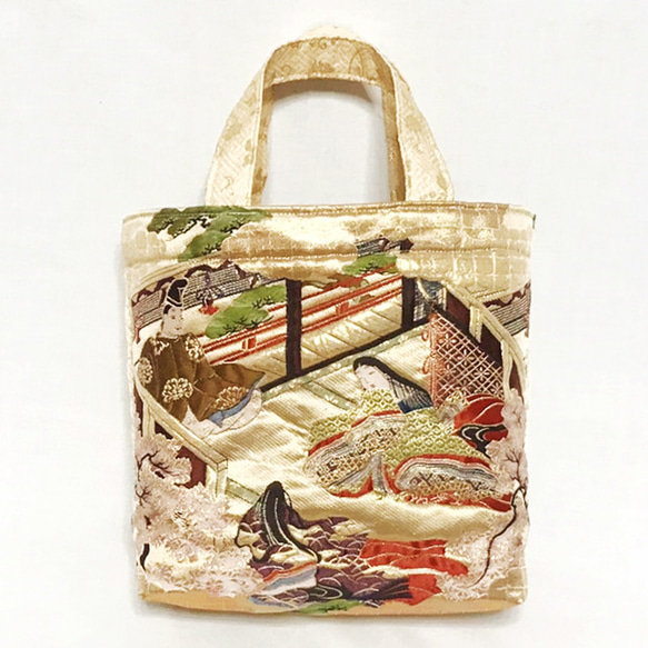 金襴布トートバッグ 平安時代 お姫様 和柄バッグ 源氏物語 和装に最適