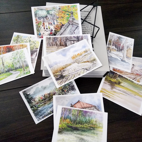 水彩画ポストカード「軽井沢の路1」 ポストカード アトリエ