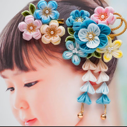 今年度のオーダー再開【柚子の花 】 髪飾り つまみ細工 コーム 88made