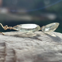 K24純金フック◇リビアングラス ピアス◇K24 Pure Gold Libyan desert glass 14枚目の画像