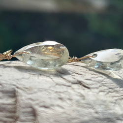 K24純金フック◇リビアングラス ピアス◇K24 Pure Gold Libyan desert glass 9枚目の画像
