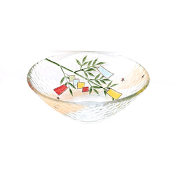 【新品】ガラス茶碗『青楓にカワセミ・めだか』　京都　京焼　清水焼　抹茶碗　茶道具 新品】ガラス茶碗『青楓にカワセミ・めだか』 京都 京焼 清水焼