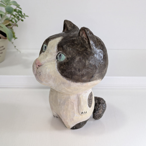 猫（小）2体　（座り）エキゾ　木彫り　置物 猫（小）2体 （座り）エキゾ 木彫り 置物-グッズ公式激安通販サイト