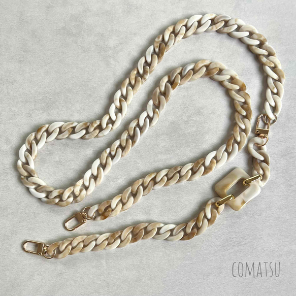 ≪2way式≫Simpleマーブルチェーン付きスマホショルダー ストラップ スマホストラップ ハンドストラップ 1枚目の画像