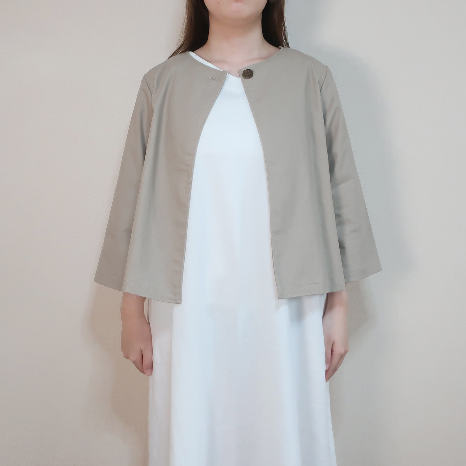 ゆったり夏ジャケット ワンボタンジャケット（綿麻／全５色）