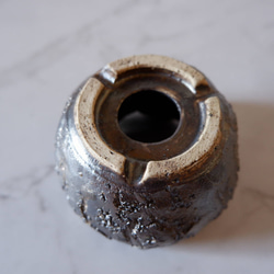 2号富士砂燻し金彩裂紋鉢077　塊根植物　多肉植物　盆栽　植木鉢　作家鉢　鉢皿　沖縄 6枚目の画像