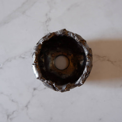 2号富士砂燻し金彩裂紋鉢077　塊根植物　多肉植物　盆栽　植木鉢　作家鉢　鉢皿　沖縄 5枚目の画像