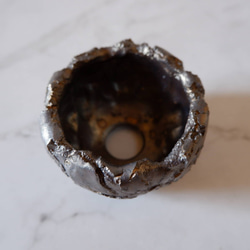 2号富士砂燻し金彩裂紋鉢077　塊根植物　多肉植物　盆栽　植木鉢　作家鉢　鉢皿　沖縄 4枚目の画像