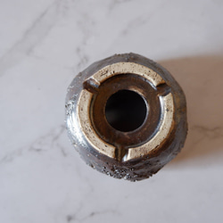 2号富士砂燻し金彩裂紋鉢077　塊根植物　多肉植物　盆栽　植木鉢　作家鉢　鉢皿　沖縄 7枚目の画像