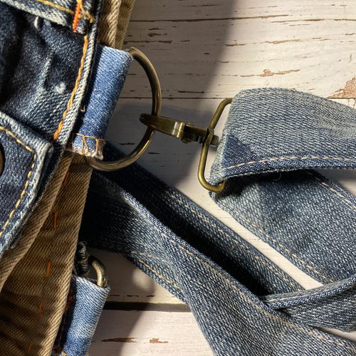 おおきな丸底リメイクデニムバケツ型ショルダーバッグbag-0009