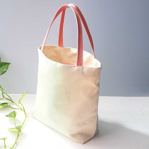 佐賀錦の帯×帯締め 持ち手付き 和モダンなハンドバッグ〈一点物・着物