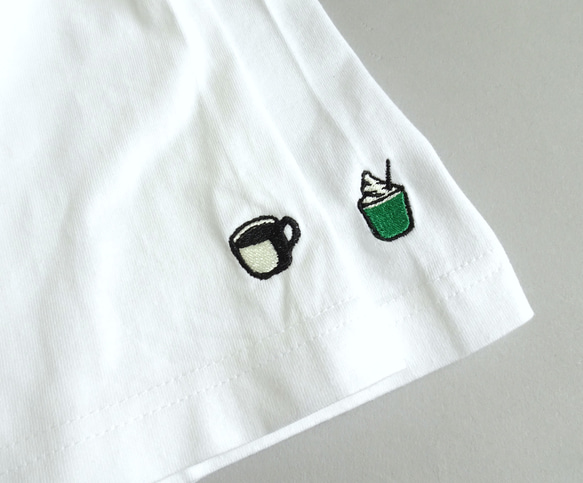 ヘビーウェイト／上質素材の刺繍Tシャツ＜カップコーヒー＞＜ソーダ＞ 4枚目の画像