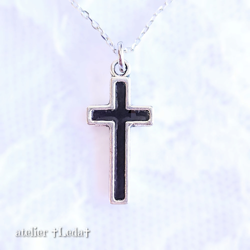 ☆黒い十字架 シンプルネックレス☆ ネックレス・ペンダント atelier