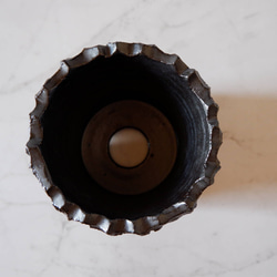 4号艶流紋黒鉢090　塊根植物　多肉植物　盆栽　植木鉢　作家鉢　鉢皿　沖縄 5枚目の画像