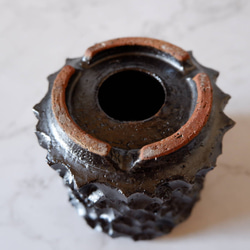 4号艶流紋黒鉢090　塊根植物　多肉植物　盆栽　植木鉢　作家鉢　鉢皿　沖縄 6枚目の画像