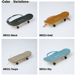 本革スケボーチャーム  キーホルダー レザー小物 / BR511 4枚目の画像