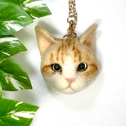 茶トラ白猫の猫バッグチャーム929 羊毛フェルト 羊毛フェルト猫 茶トラ