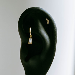 14K金 ゴールド ローヤルゼリーハニカム六角形  ヘリックス 軟骨 トラガス イヤリング ピアス ラブレット 5枚目の画像