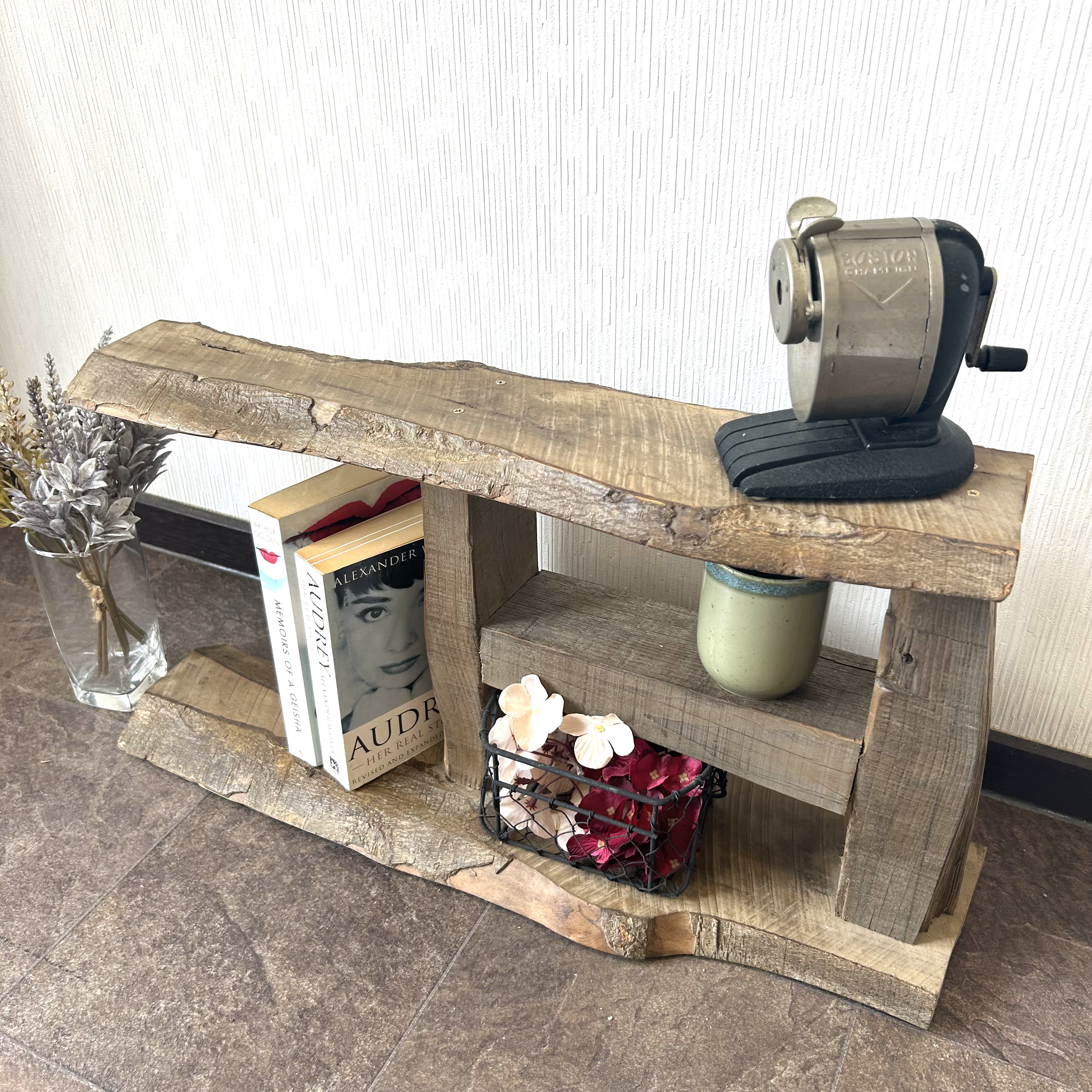 流木と古材の飾り棚　シェルフ　店舗什器　古道具