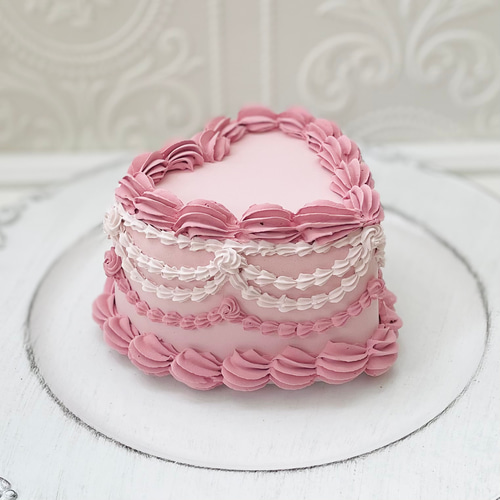 ハートホイップクレイケーキ✳︎モカピンク＊色変更可＊センイル