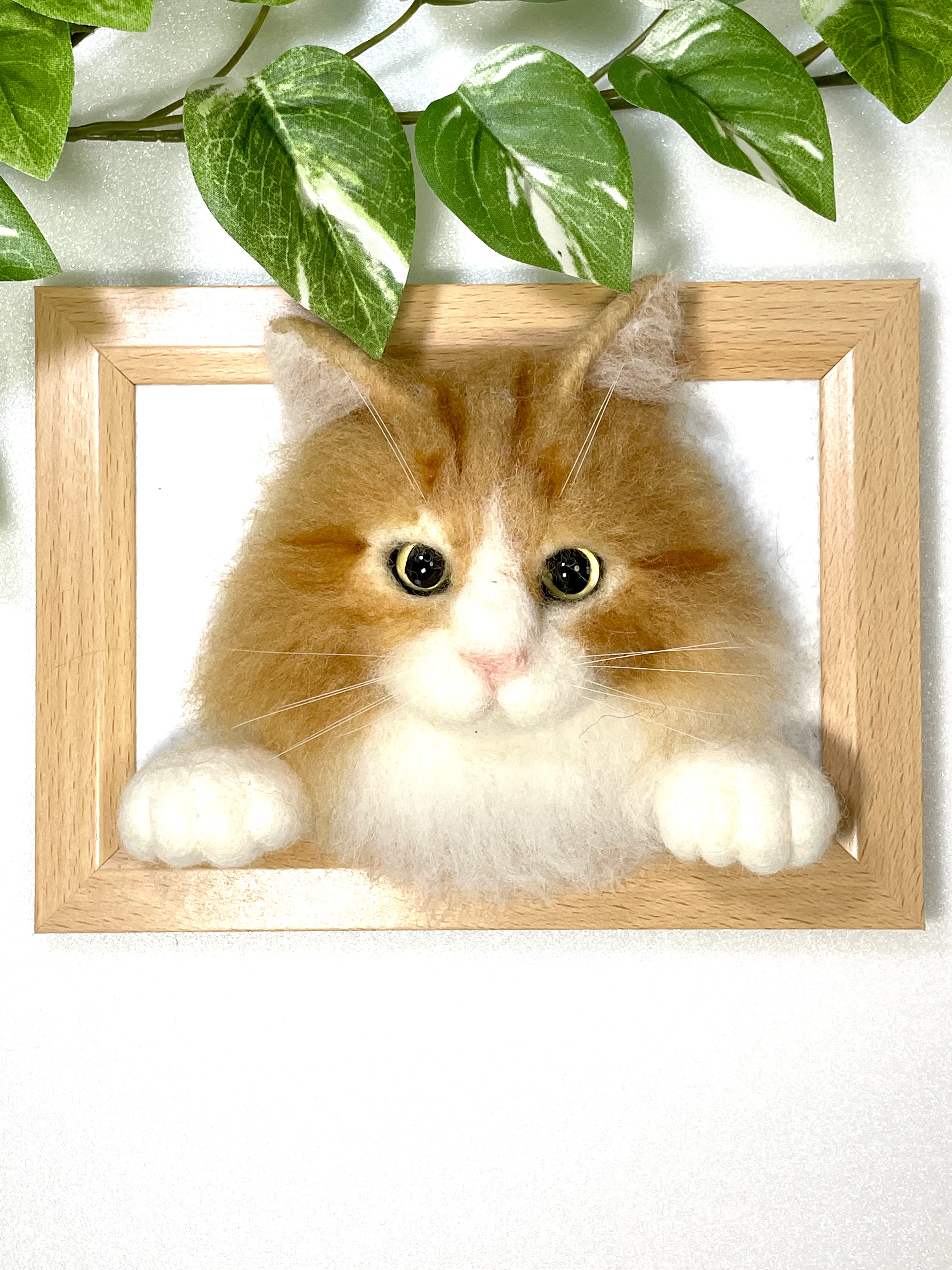 羊毛フェルト　子猫(茶トラ白)