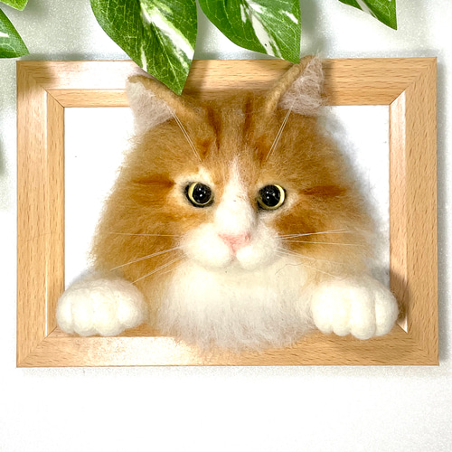 Yahoo!オークション - funwari 羊毛フェルト 茶トラ白 猫 お座り