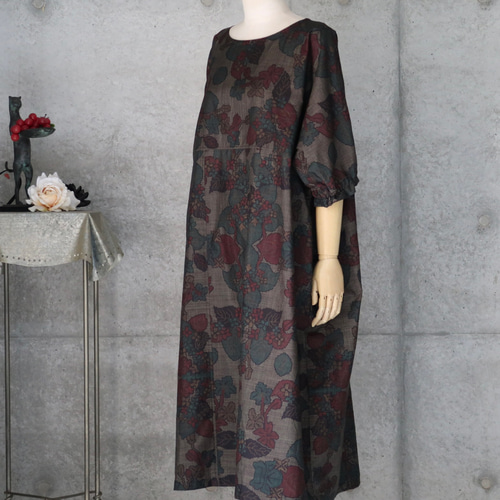 着物リメイクワンピース3340 Omi Jofu [Pin Tuck Dress] A higher-grade kimono remake class