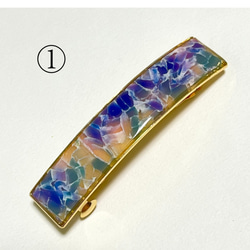 【1点もの】ポリマークレイの大きめバレッタ　【縦約18mm×横約84mm】 2枚目の画像