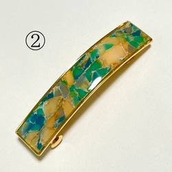 【1点もの】ポリマークレイの大きめバレッタ　【縦約18mm×横約84mm】 4枚目の画像