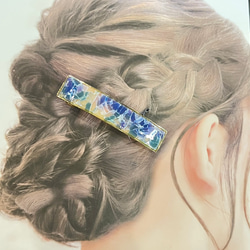 【1点もの】ポリマークレイの大きめバレッタ　【縦約18mm×横約84mm】 3枚目の画像