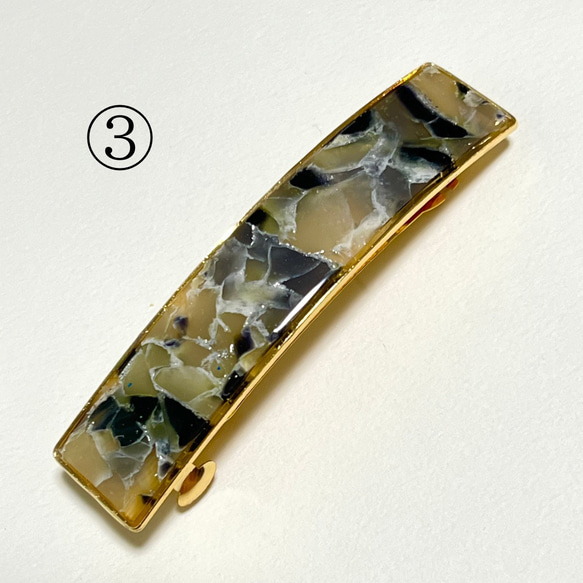 【1点もの】ポリマークレイの大きめバレッタ　【縦約18mm×横約84mm】 6枚目の画像