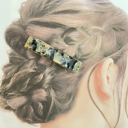 【1点もの】ポリマークレイの大きめバレッタ　【縦約18mm×横約84mm】 7枚目の画像