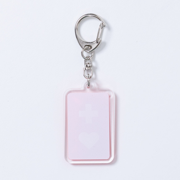 ヘルプマークキーホルダー　小さいアクリルキーホルダー　　片面印刷キーホルダー　東京都福祉局認可商品 2枚目の画像