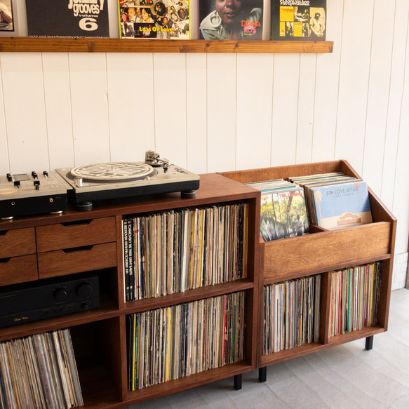 DIG THE RECORD SHELF  レコード収納　本棚　マンガ　文庫本　ビンテージ　ミッドセンチュリー 2枚目の画像