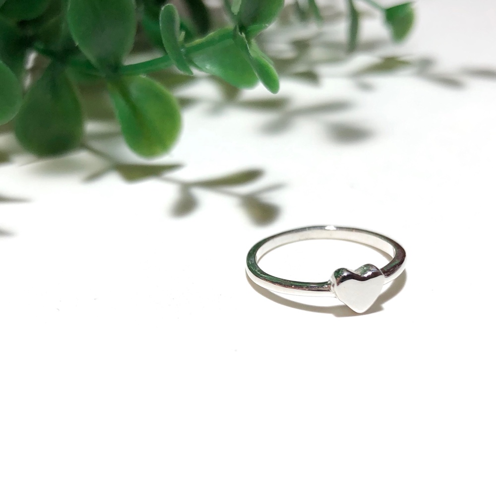 純銀製＊ハート シンプルワンポイントリング・ピンキーリング
