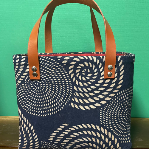 一閑張りバック/愛染/和紙/和柄/青系（IKK014） かごバッグ Jun