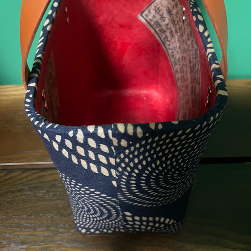 一閑張りバック/藍染/和紙/和柄/青系（IKK014） かごバッグ Jun 通販