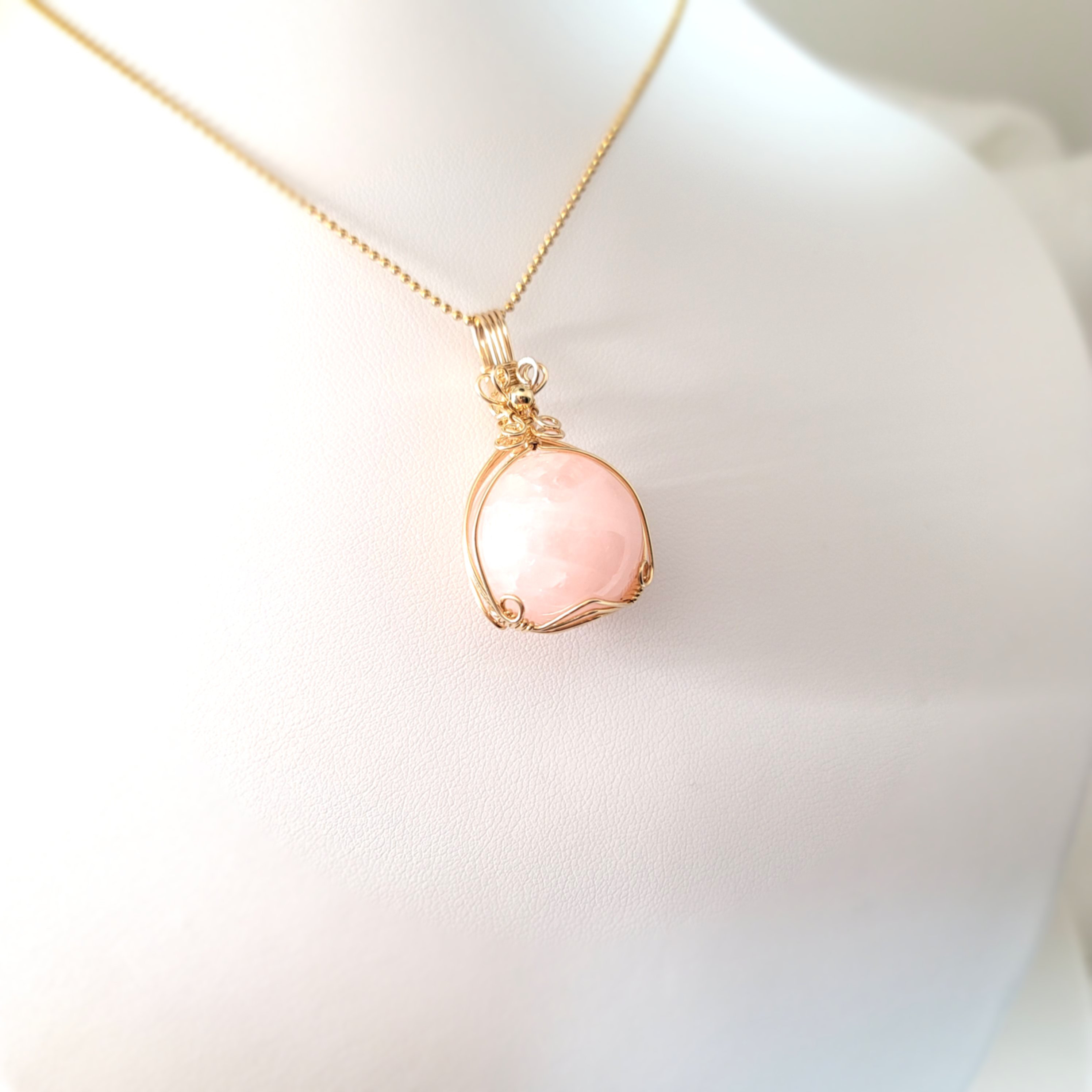 ローズクォーツスフィアペンダントトップ PDM0041