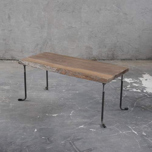 現品販売】wood iron table 33*76*35 アイアン ローテーブル 机 鉄脚