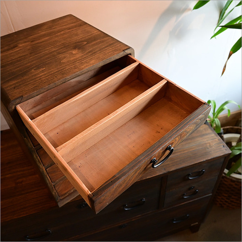 木製引き出し 5段 和風、古道具、アンティーク、小物入 dcd9a1fa4fa544b389d95ce2ba073b