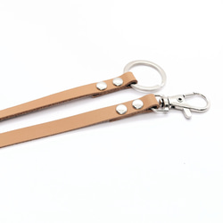 キーリング  細い ベージュブラウン 革 ハンドメイド キーホルダー チャーム バッグ バッグホルダー ストラップ 7枚目の画像