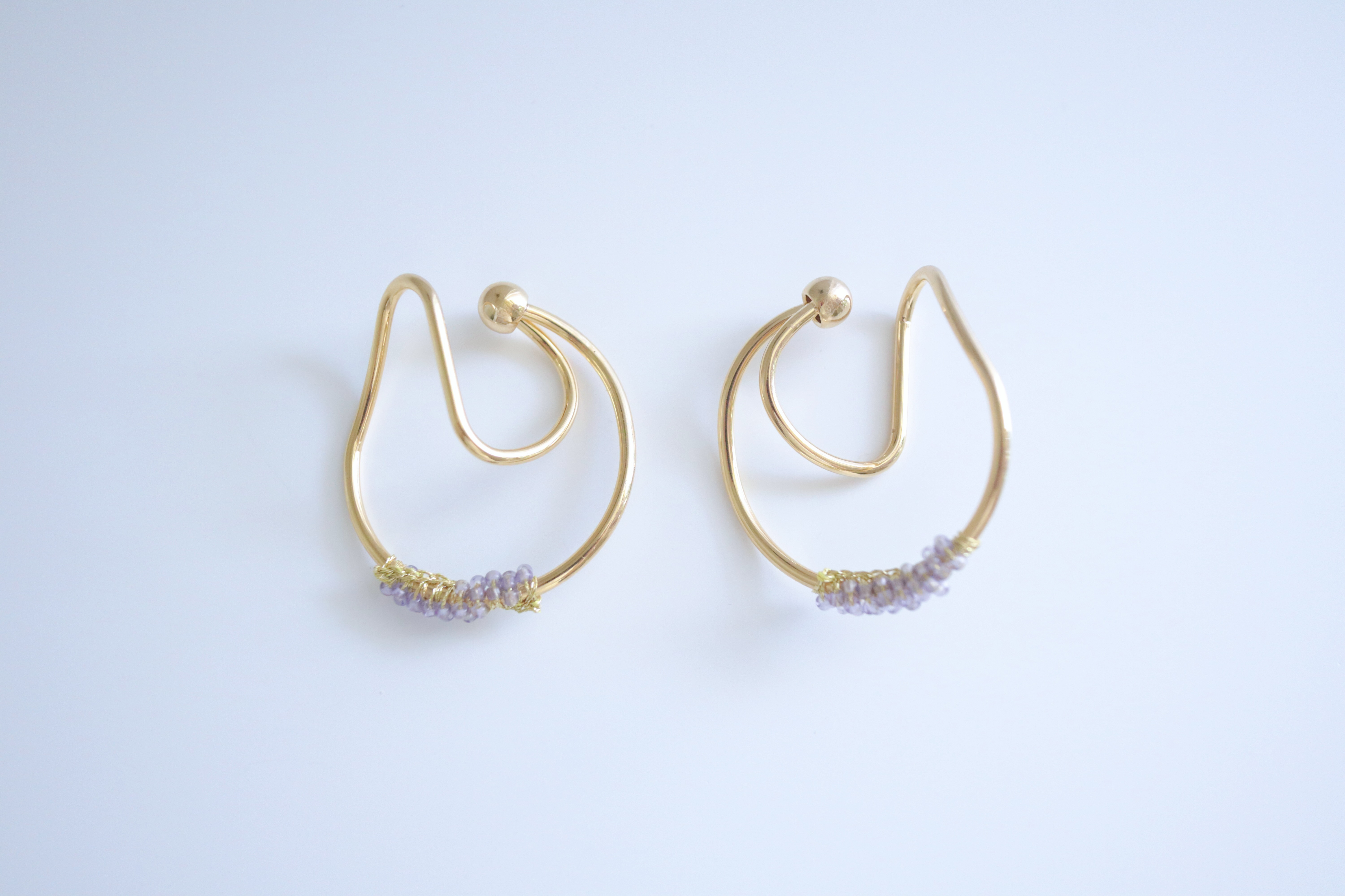 Lavender lace egg , ear cuff