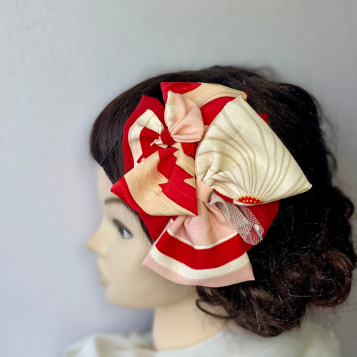 赤 ピンク リボン 髪飾り 七五三 成人式 ヘアアクセサリー その他ヘア