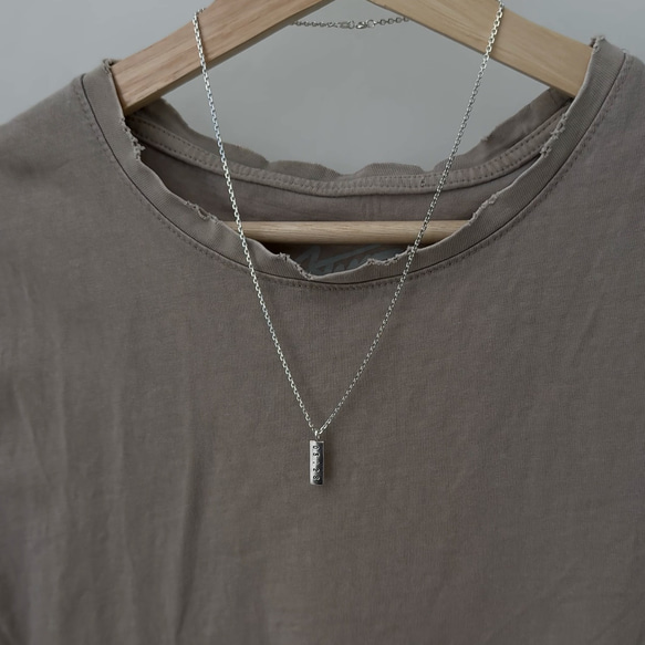 SV925 日付・時間を刻印する クロック シルバーネックレス 2枚目の画像