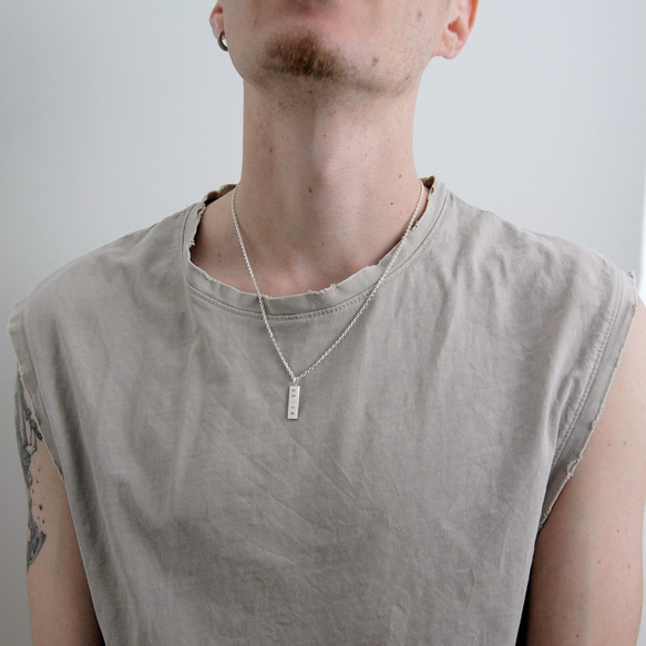 SV925 日付・時間を刻印する クロック シルバーネックレス 3枚目の画像