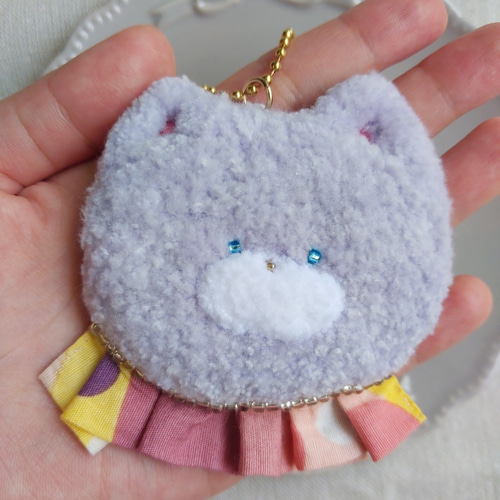 おしゃれねこさんキーホルダー】ふわふわ 猫 ネコ パンチニードル