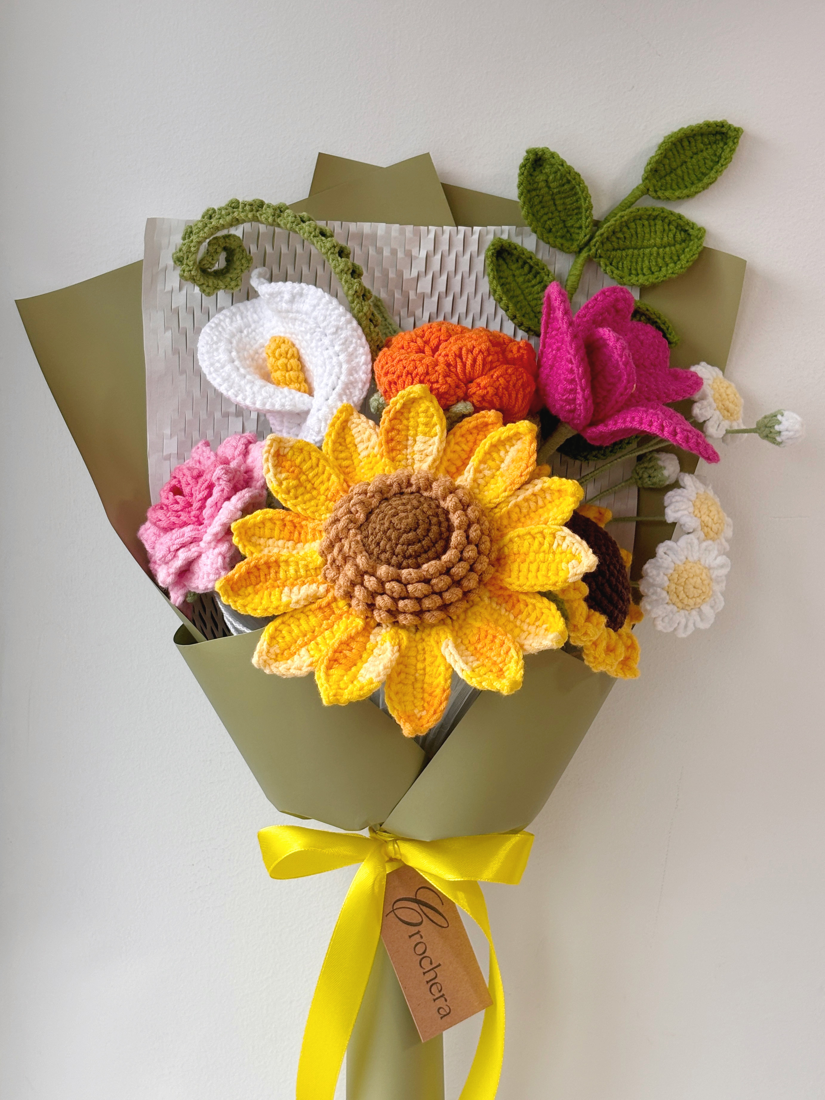 手編み 向日葵の花束｜母の日・誕生日・卒業祝いにぴったりなギフト